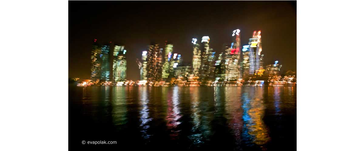 Impressionist vision of Singapure at night