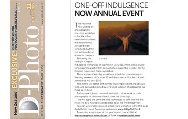 Workshop info in DPhoto Magazine